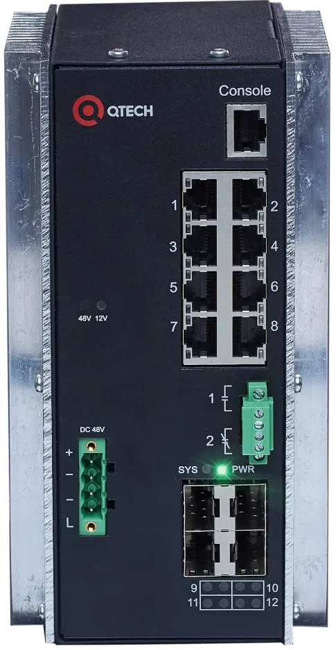 QTECH QSW-3750-12T-I-POE-DC | Ethernet-коммутатор индустриальный